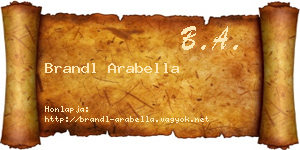 Brandl Arabella névjegykártya